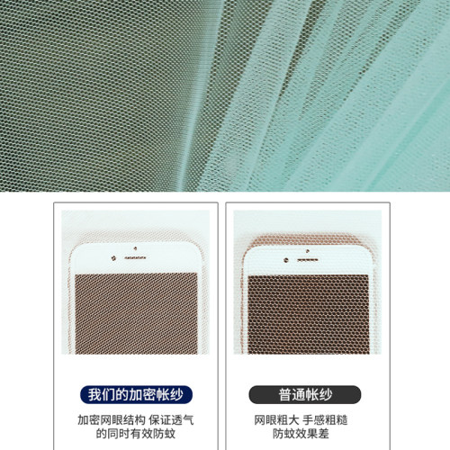 儿童防摔蚊帐拉链坐床方顶1.35m床1.8米床1.5X190cm加粗加高纹账