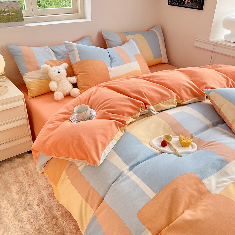 A类高端纯棉磨毛四件套加厚全棉被套床单床笠秋冬保暖床品三件套4