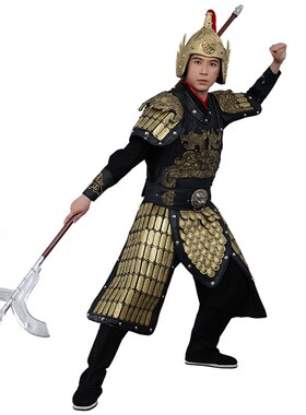 戏曲古装影视舞台演出盔甲男士兵小兵服装战场戏服古代将士服装