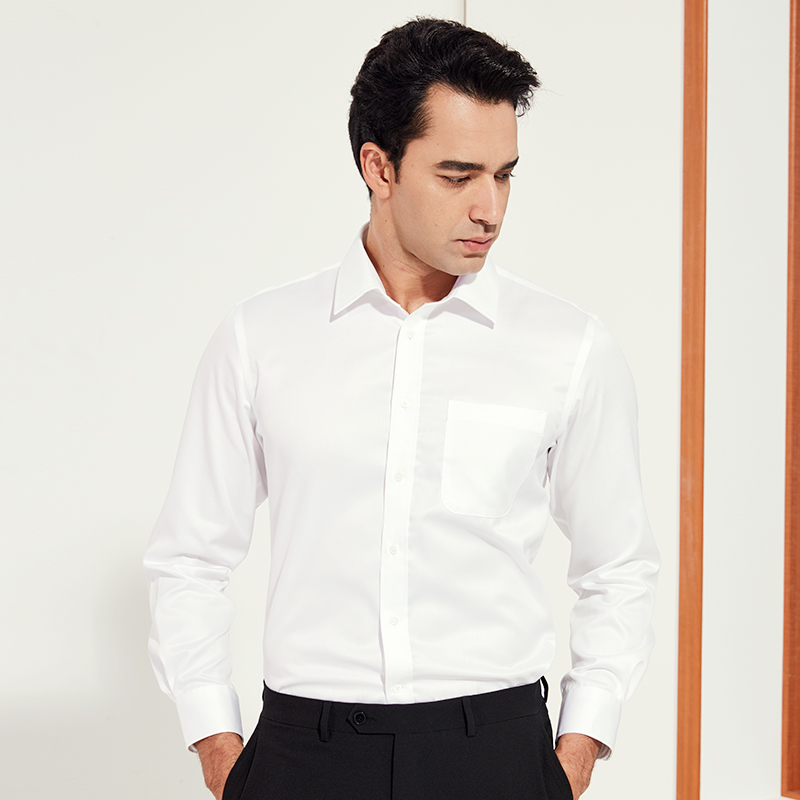 【DP成衣免熨烫】天坛夏季纯棉高级感衬衫男长袖商务正装中青年衬