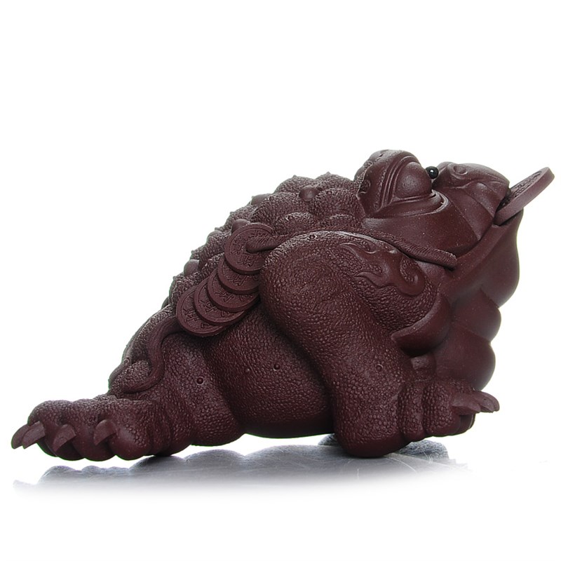 紫砂茶宠摆件可养金蟾茶具茶玩茶桌蟾蜍精手工品招财茶台小件