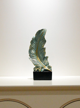 北欧简约羽毛摆件家居客厅工艺品办公室桌面小摆设酒柜玄关装饰品