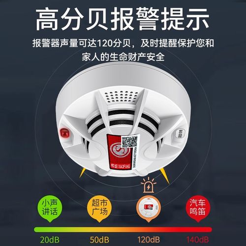 厨房烟雾报警器家用烟火感应一体警报器消防火灾火警连手机烟感器