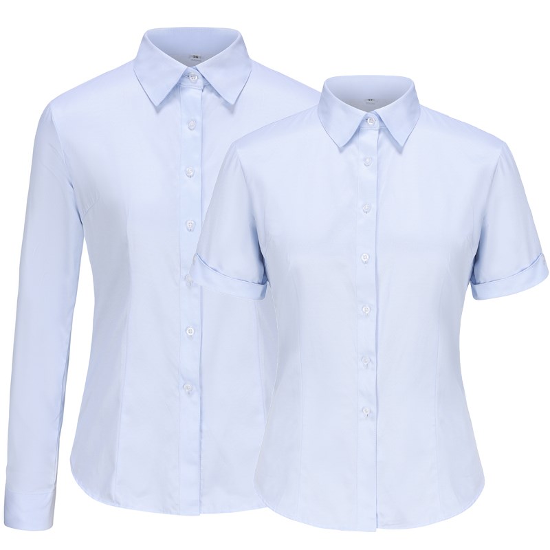中行新款浅蓝色女工作服衬衫中国行服工装衬衣职业装中行制服长袖
