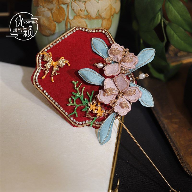 中式古风秀禾扇迷你小扇子巴掌扇晨袍造型拍照婚礼道具新娘配饰品,家居饰品,工艺扇/团扇/喜扇/折扇,淘宝优惠券,粉丝福利购,淘宝优惠卷