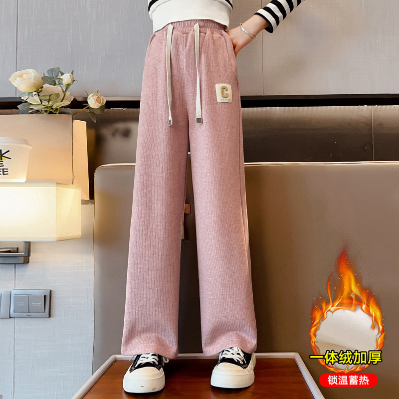 女童加绒裤子秋冬款儿童宽松休闲加厚窄版直筒裤女大童冬季阔腿裤,童装/婴儿装/亲子装,裤子,淘宝优惠券,粉丝福利购,淘宝优惠卷