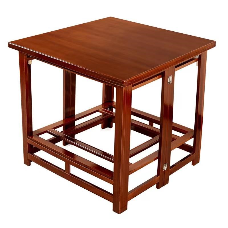 烤火桌子家用实木烤火架可折叠桌楠竹正方形长方形湖南新款取暖桌