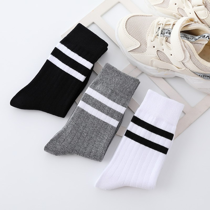 儿童袜子春秋季纯棉秋冬款学生黑色白袜无骨中大童男童女童长筒袜