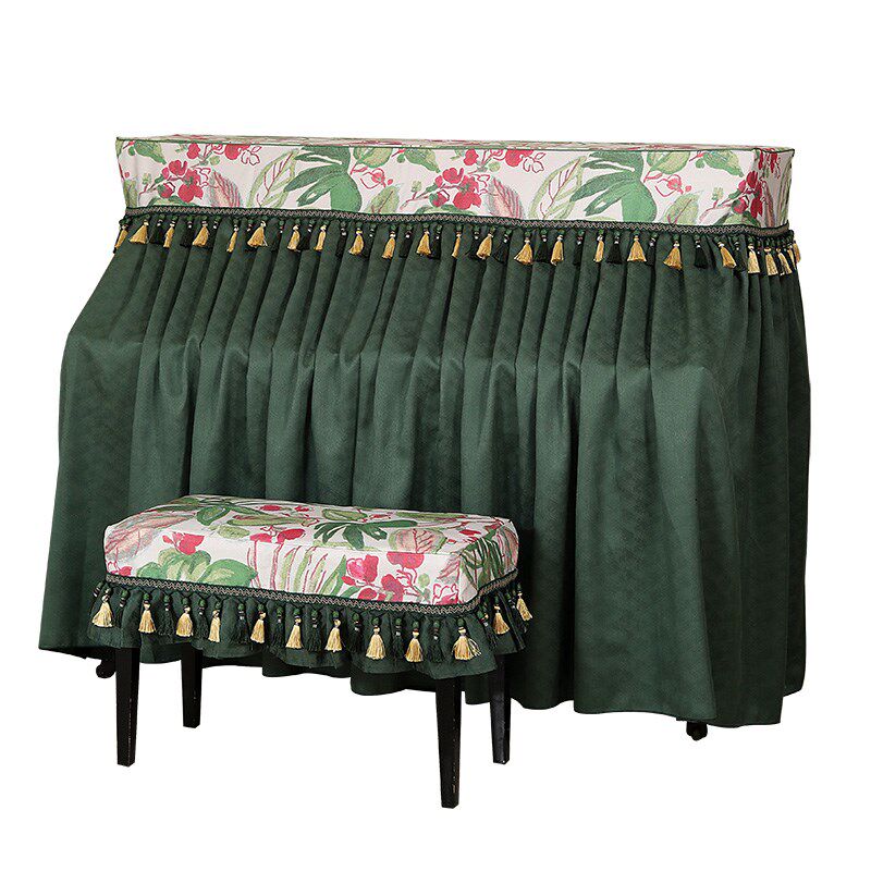 钢琴防尘罩盖巾防尘布罩琴布椅子罩凳套 梦境花园下垂布料北美风