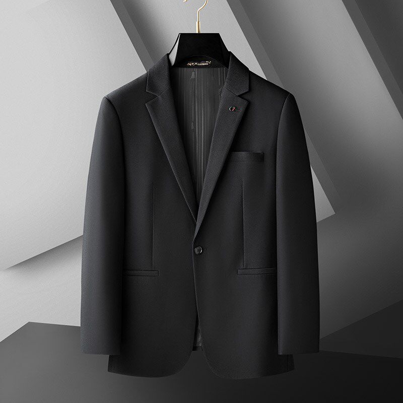 秋季大码男装西服男士休闲商务西装外套加肥加大长袖单扣便西胖佬