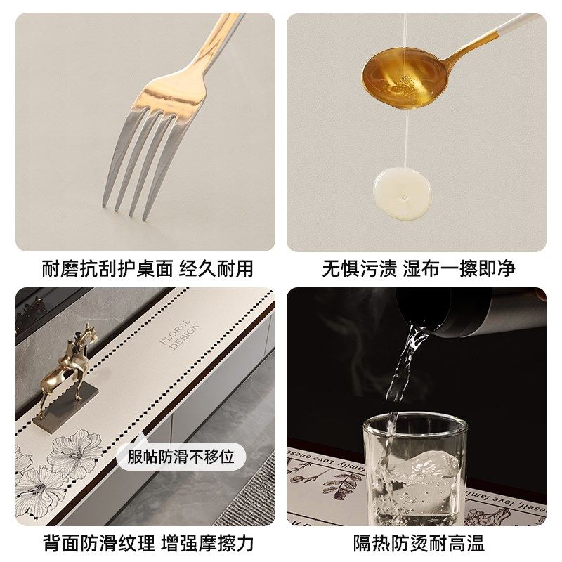 餐边柜电视柜桌垫台面保护垫轻奢高级感免洗桌布防水防油隔热防烫,居家布艺,桌布,淘宝优惠券,粉丝福利购,淘宝优惠卷