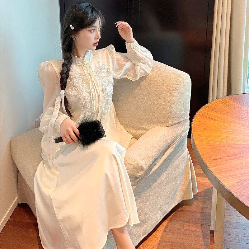 大码胖mm新中式国风高级感盘扣上衣半身裙女早秋气质改良两件套装