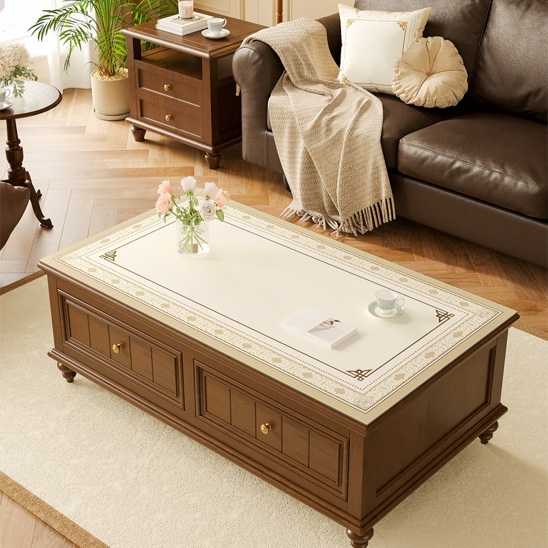 轻奢防水防油茶几垫高级感皮革桌垫客厅免洗餐桌茶几布防烫桌布,居家布艺,桌布,淘宝优惠券,粉丝福利购,淘宝优惠卷