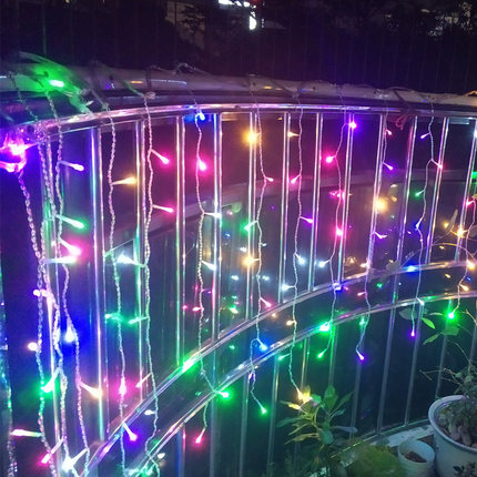 LED彩灯闪灯冰条灯串满天星瀑布灯窗帘氛围灯婚庆浪漫创意装饰灯