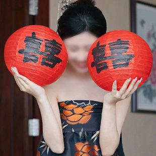饰阳台大门家用灯笼 结婚喜字灯笼拍照道具出片神器挂饰喜庆婚房装