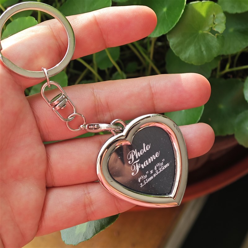相框钥匙扣定制刻字做logo心形型照片钥匙链相片大头贴小礼品礼物