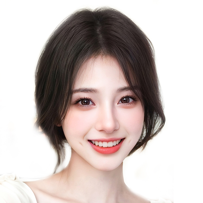 假发女片头顶增发量蓬松高颅顶真发遮白发无痕胎毛八字浏海假发片