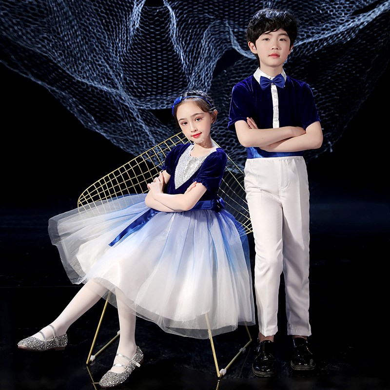十一儿童大合唱团演出服男女童中小学表演服比赛服班诗歌朗诵礼服
