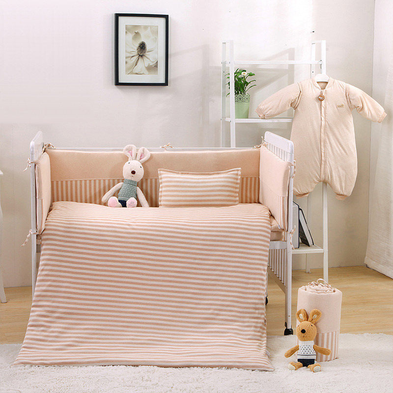 婴儿床上用品全棉儿童床品宝宝床围栏防撞新生儿被子三件套定做