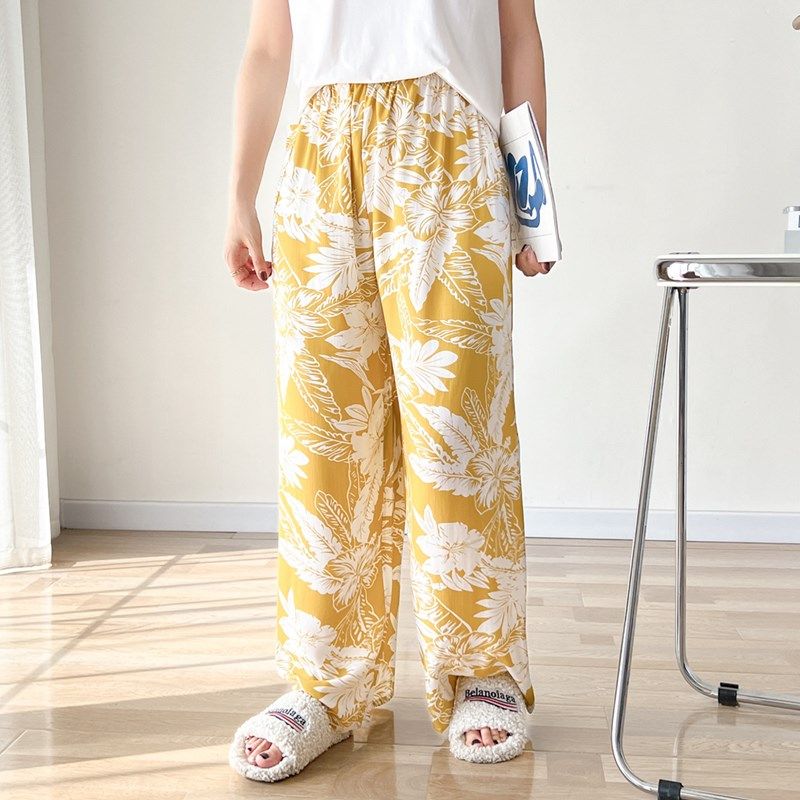 大码棉绸睡裤女士春秋季薄款直筒休闲家居裤胖mm200斤长裤阔腿裤,女士内衣/男士内衣/家居服,睡裤/家居裤,淘宝优惠券,粉丝福利购,淘宝优惠卷