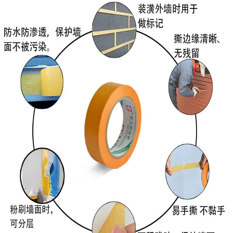 和纸胶带外墙喷漆分格真石漆石头漆遮蔽分线用遮蔽纸手撕美缝纸
