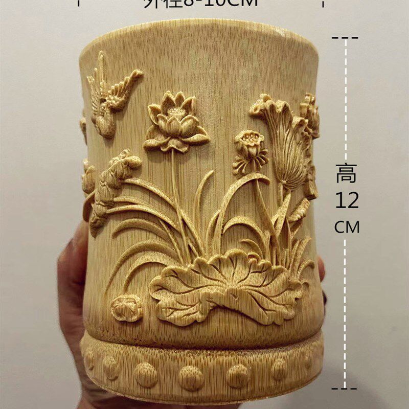 竹笔筒办公室插画收纳盒大容量送闺蜜老师朋友小孩男女同学小礼品