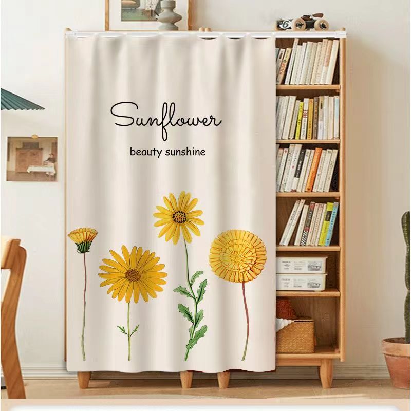 洗衣机遮挡帘书橱柜鞋柜杂物遮丑帘窗帘门帘定制家用可爱暖色帘子