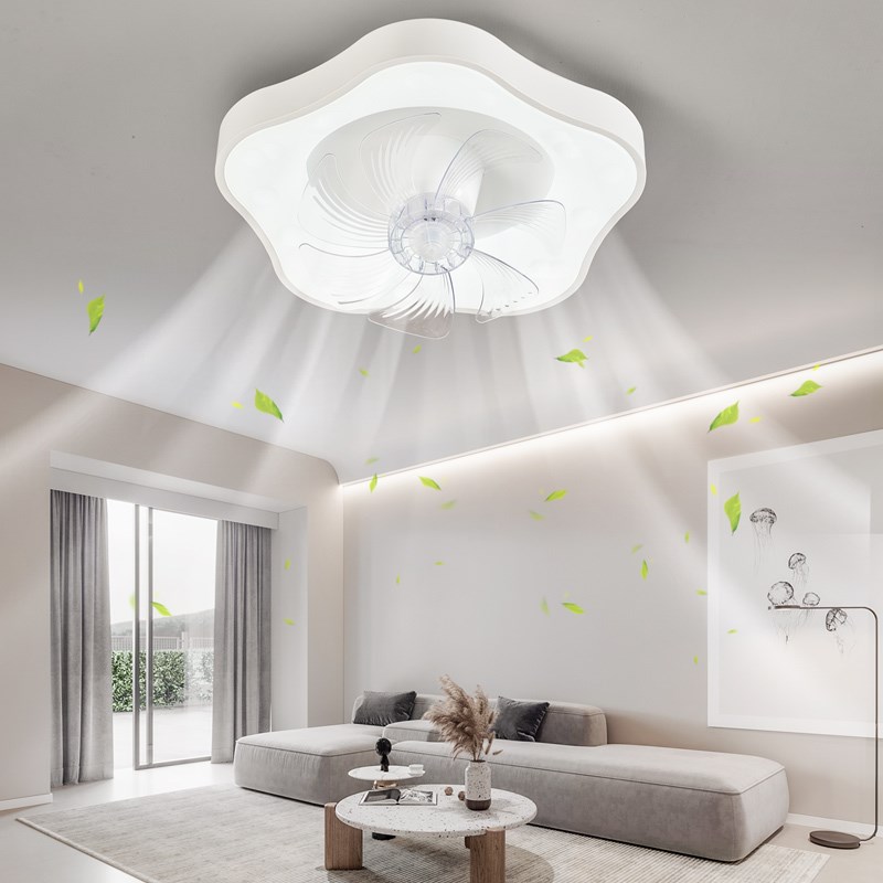 2024新款卧室风扇灯奶油风主卧房间静音全光谱护眼儿童房吸顶灯具