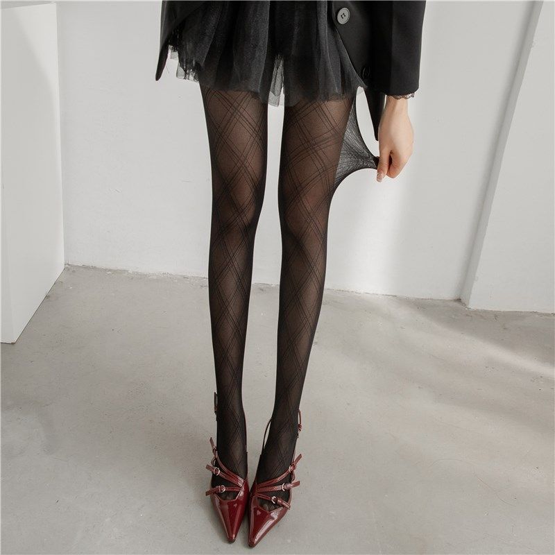 黑色菱形格子丝袜女春秋薄款黑丝性感菱格纹连裤袜显瘦JK打底裤袜,女士内衣/男士内衣/家居服,连裤袜/打底袜,淘宝优惠券,粉丝福利购,淘宝优惠卷