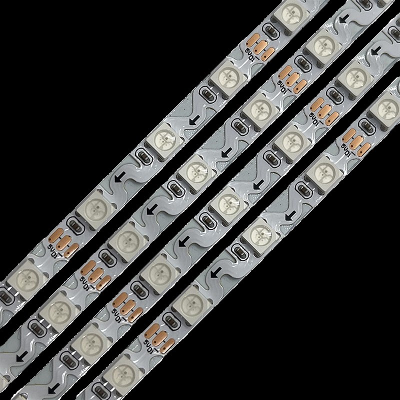 WS2812B幻彩灯带S型全彩12v窄板5mm弯折跑马流水广告箱5v霓虹灯条