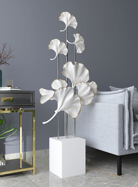 轻奢银杏叶大型落地摆件家居装饰客厅沙发电视柜旁边乔迁新居礼品