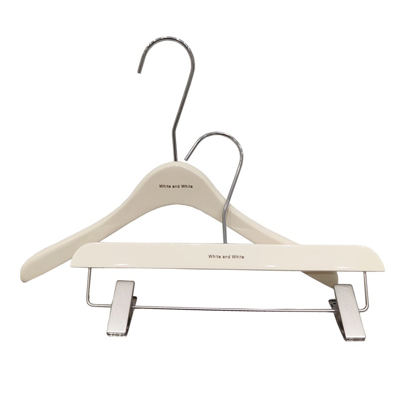 服装店专用衣架奶白色高温烤漆衣撑女装实木衣架裤挂裤架LOGO定制