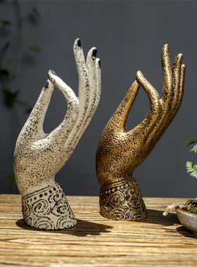 中式风格茶室茶道家居茶馆博古架装饰摆设 创意禅意佛手家具摆件