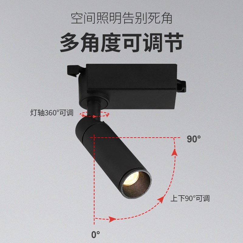 迷你明装小射灯led吸顶轨道式展柜博物馆可调角度1W3W一束聚光灯