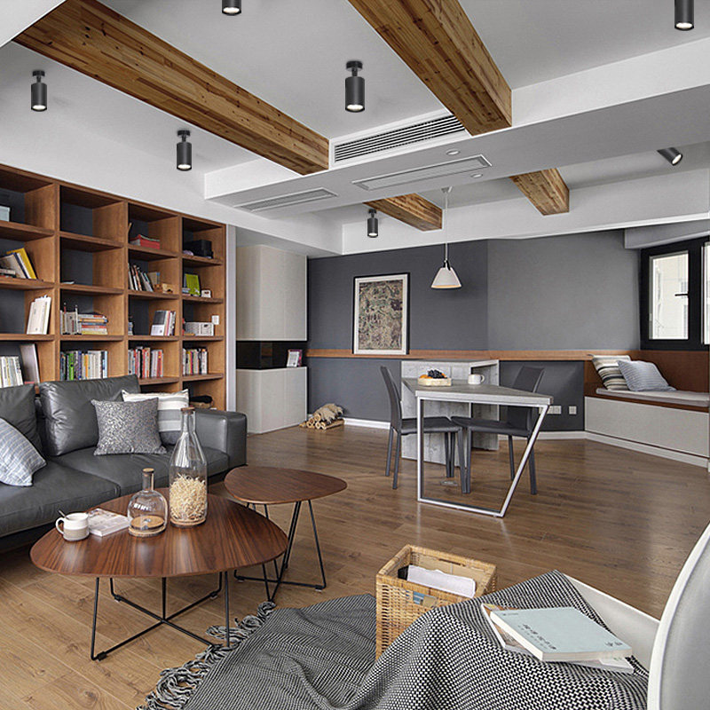 led明装射灯店铺商用吸顶式免开孔超亮服装背景墙补光家用轨道灯,家装灯饰光源,明装射灯,淘宝优惠券,粉丝福利购,淘宝优惠卷