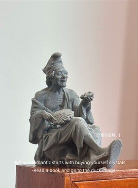 济颠僧 活佛济公中式禅意人物盆景装饰鱼缸造景桌面摆件礼物