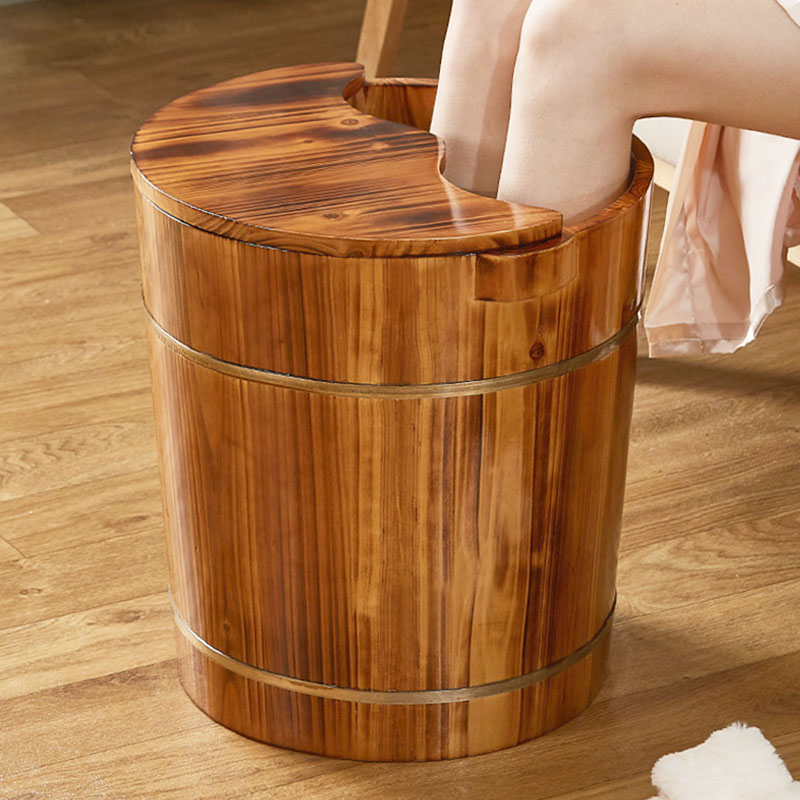 泡脚木桶按摩泡脚桶家用木质洗脚桶碳化实木足浴洗脚盆木盆泡脚盆