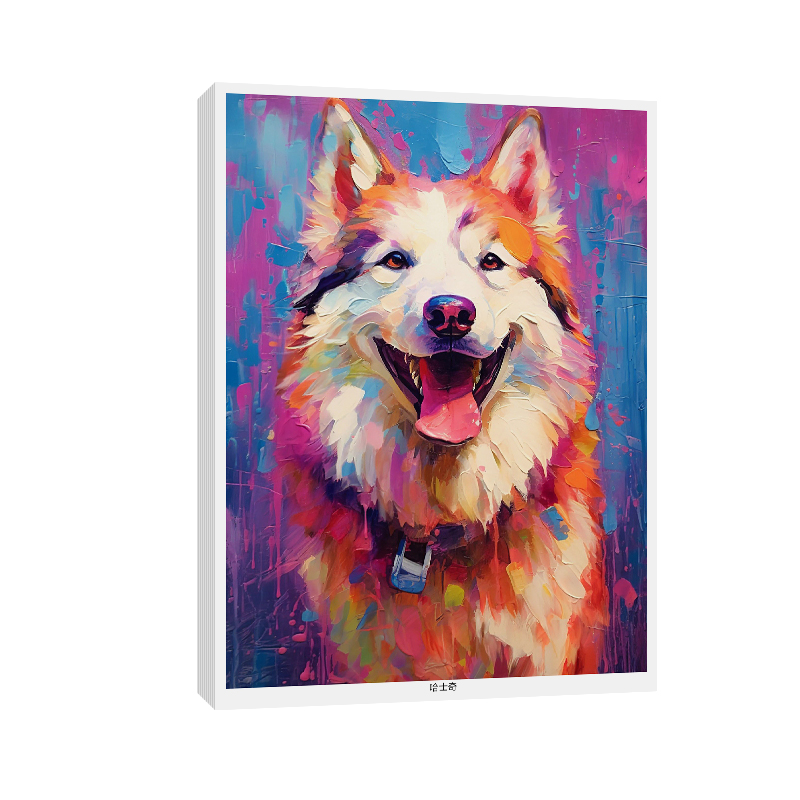 高清刮刀动物油画丙烯肌理画重彩油画棒水粉装饰画临摹卡素材范画图片