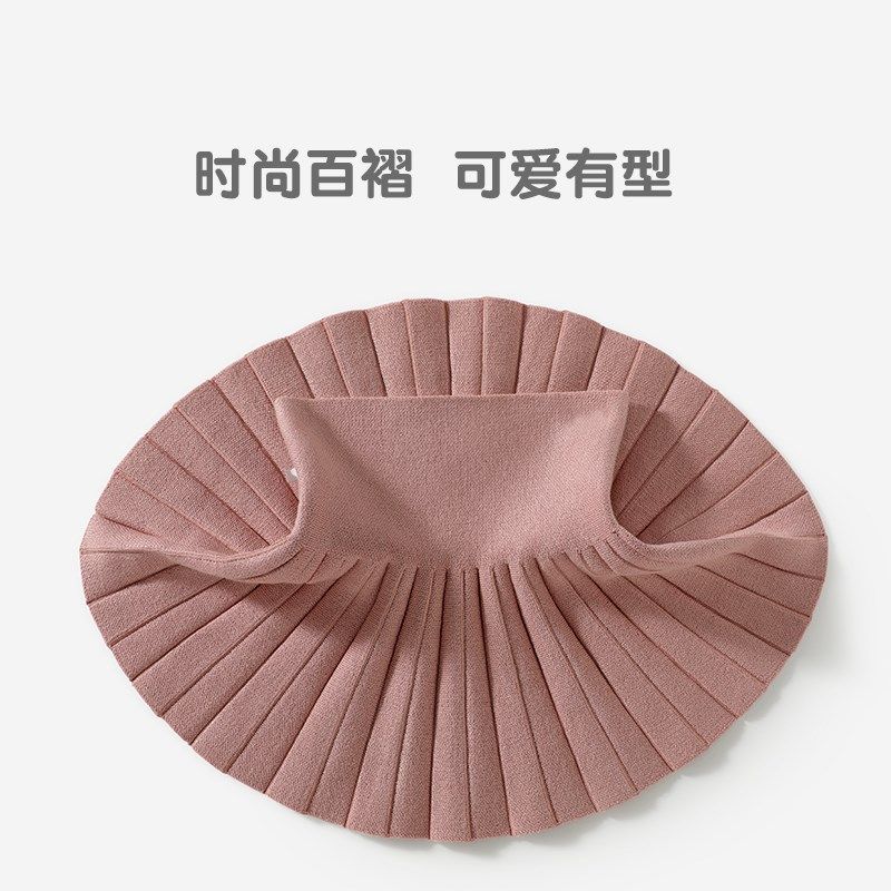 女童半身裙子春秋卫衣短裙a字公主风舞蹈蓬蓬百褶裙裤裙黑白灰色