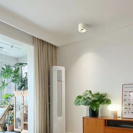 奶油风全光谱护眼奶酪明装led射灯天花灯免开孔圆形客厅走廊筒灯