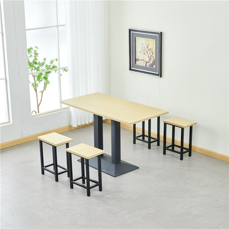 简易小吃店饭店快餐桌椅组合咖啡厅面馆食堂经济型长方形中式餐桌