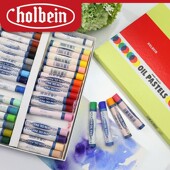 荷尔拜因油画棒48色油性粉彩棒笔学院级专业美术绘画软性蜡笔套装