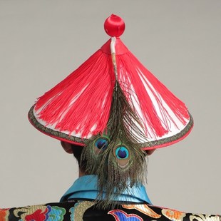 清朝官帽皇帝皇后太监小兵帽子一品大臣王爷朝珠披肩顶戴花翎配饰