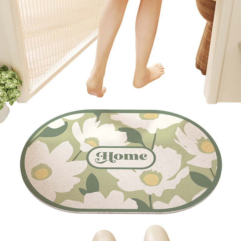 大江地垫硬硅藻泥浴室专用吸水踩脚垫绿色卫生间厕所门口防滑垫子,居家布艺,家用脚垫,淘宝优惠券,粉丝福利购,淘宝优惠卷