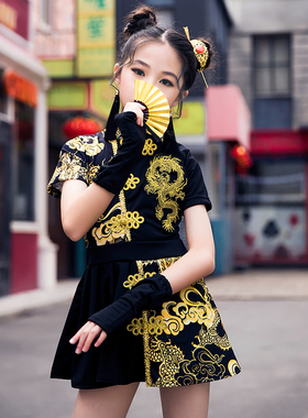 六一儿童节表演服装中国风走秀合唱团演出服套装潮女童旗袍夏季