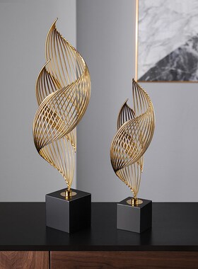 北欧简约铁艺风生水起摆件客厅玄关咖啡厅酒吧装饰铁艺摆件工艺品