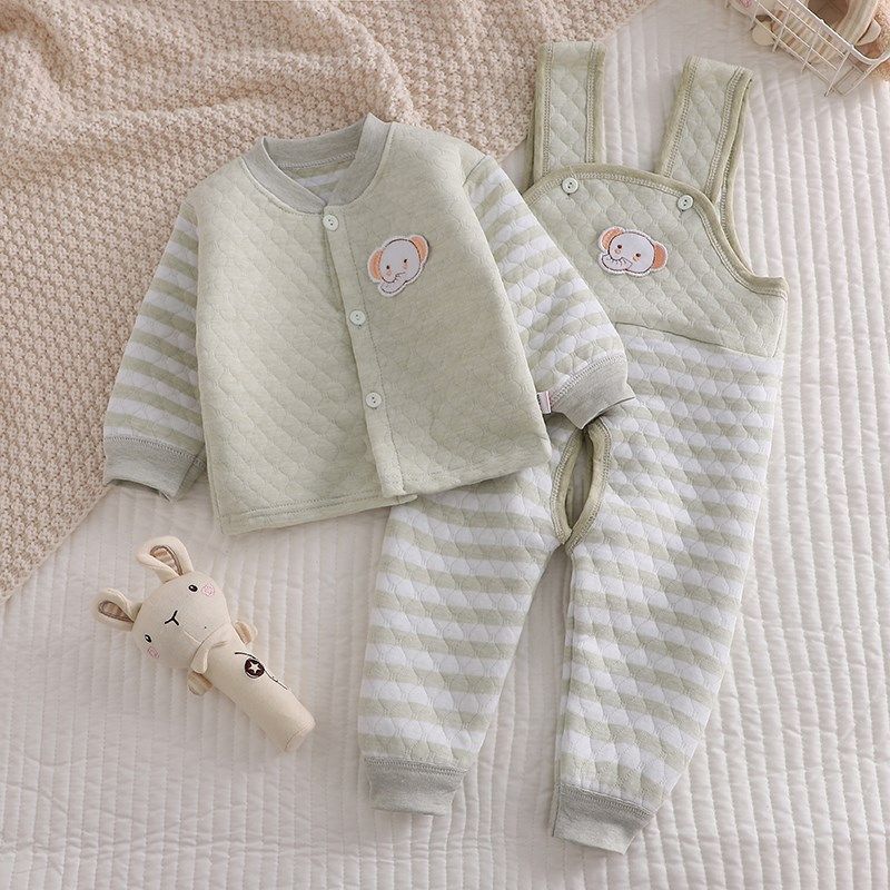 婴儿背带裤套装宝宝保暖内衣套装夹棉护肚秋衣秋裤秋冬新生儿衣服,童装/婴儿装/亲子装,内衣套装,淘宝优惠券,粉丝福利购,淘宝优惠卷