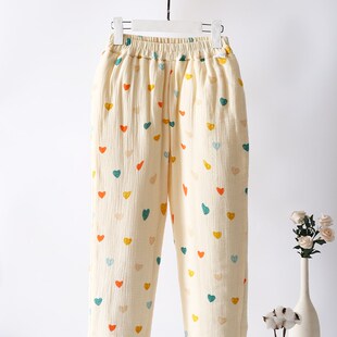 女士纯棉花家居裤 居家大码宽松夹棉睡裤 可外穿防寒保暖裤秋冬季