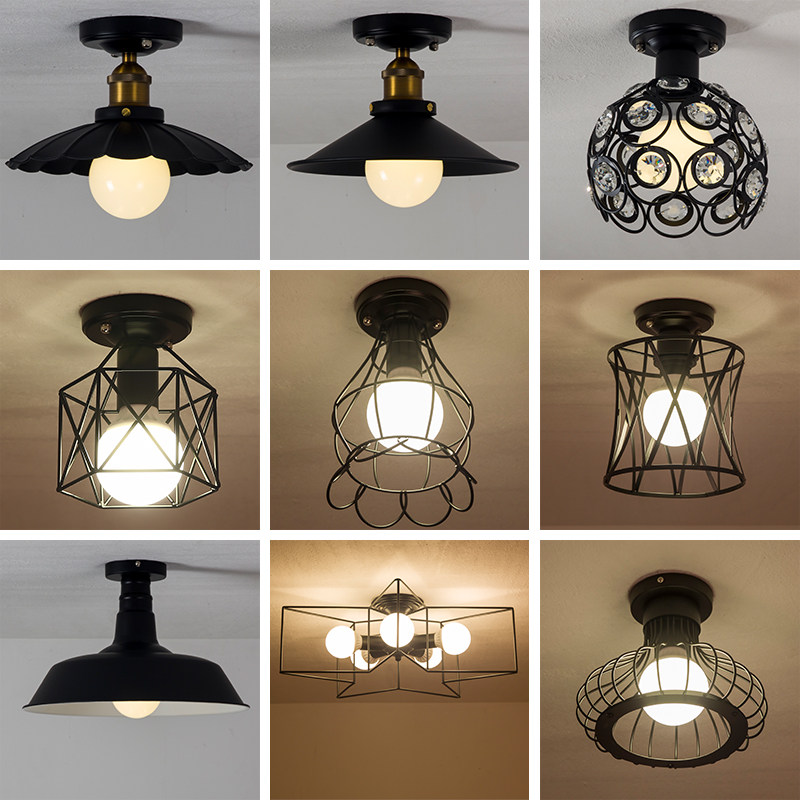 美式铁艺小卧室吧台阳台复古工业风个性走廊餐厅灯过道玄关吸顶灯,家装灯饰光源,客厅吸顶灯,淘宝优惠券,粉丝福利购,淘宝优惠卷