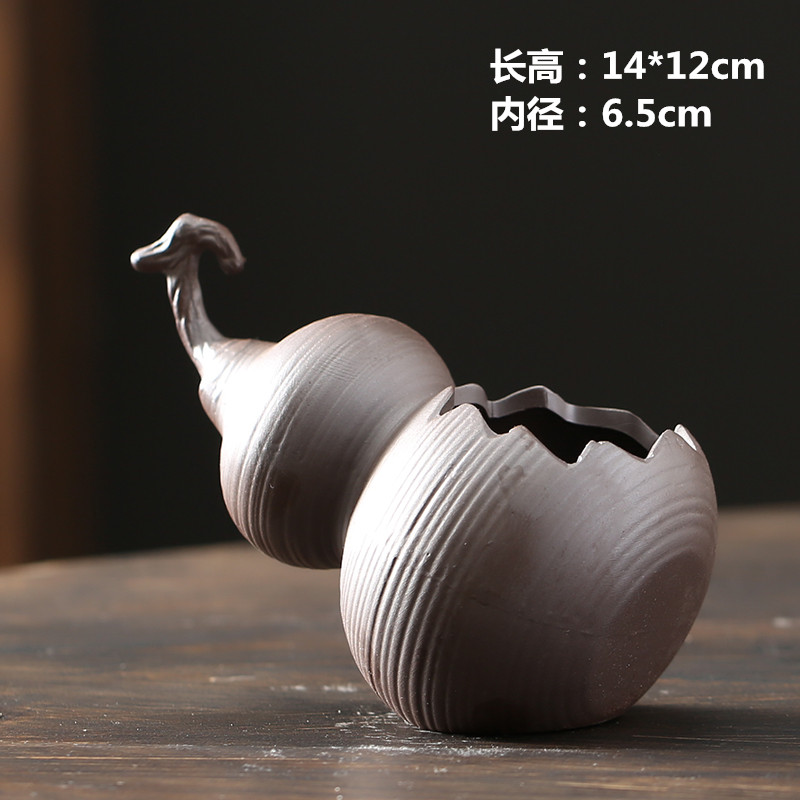 葫芦多肉花盆紫砂陶瓷粗陶透气创意盆景盆栽绿植小叶紫檀榕树老桩